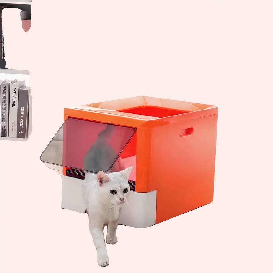 Bac à litière carré pour chat
