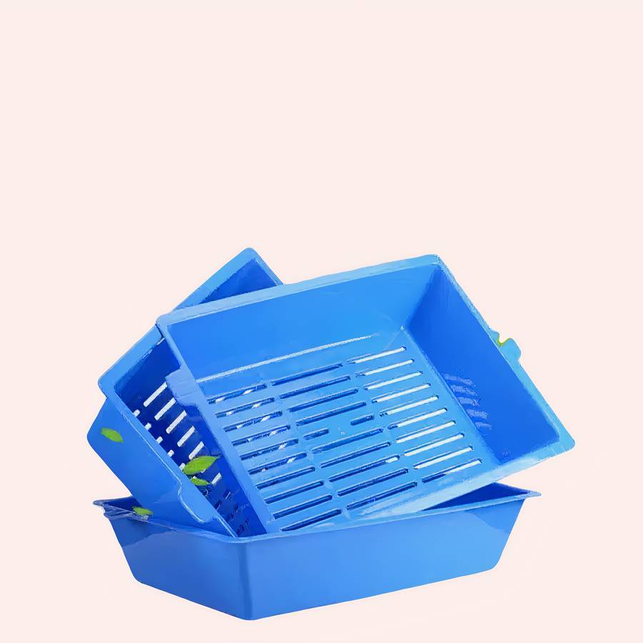 Bac à litière en plastique avec plateau pour chat
